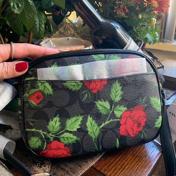 Authentic COACH Limited edition Snowwhite Leather/floral coated zip top Crosby - Picture 6 of 10